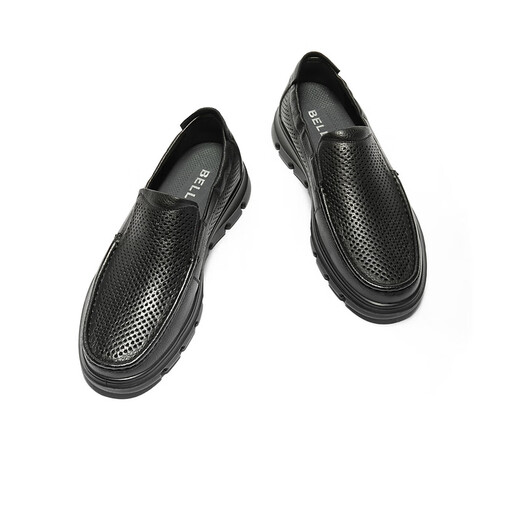 Belle geschlagen atmungsaktive Freizeitschuhe Herreneinkaufszentrum Gleiche Schaf Leder Business Lederschuhe 8jq01bm4 schwarz 41
