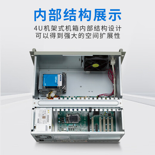 DWTPC Point Micro Intelligence Advantech Industrial Control Machine IPC-520 Rack 4U Industrial Control Chassis 520 Industrial Computer Host Server Original Complete Machine 684G2/I5-6500/8G/128G/SSD Advantech IPC-520 250W