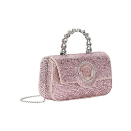 Versace Crystal Mini Bag Crystal Clear Magnetic Flip Adjustable Shoulder Strap Multi-purpose Hand-Hand Crossbody Dual-Use Nude Color Unicode