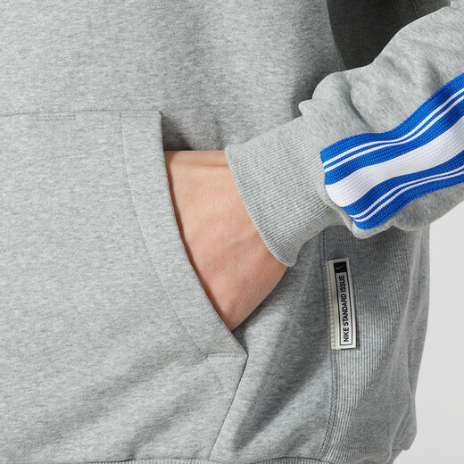 
Nike couples sweatshirt men's and women's autumn and winter running training sportswear hooded plush plush thickened warm pullover HJ3882-063 grey inner lining S