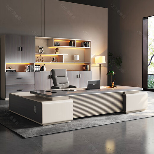 OUDITU Desk Boss Desk and Chair Combination Simple Modern Office Desk Chairman Single Desk Manager President Executive Desk South American Cherry Free Invoicing 2.0 Meter Boss Desk Support Corporate