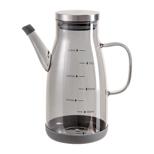 Zhifan Japanese oil pot for home kitchen without oil food grade glass oil bottle seasoning oil pot special 2025 new food grade-600ml amber color comes with dust cover + anti-slip mat