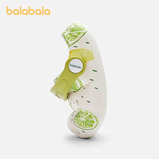 Chaussures pour enfants de Balabala et pantoufles pour enfants Summer 2025 Nouveaux garçons intérieurs Chaussures de trou de marée non glissée confortable pour les filles Blanc et Green Tone 00314 23 (Longueur du pied 16.3-16.7 / Longueur intérieure 17,7)