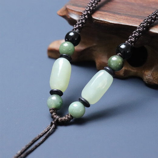 This piece of sea hand-woven necklace pendant lanyard braided rope men and women high-end jade pendant pendant rope emerald halter chain rope Hetian jade pendant lanyard