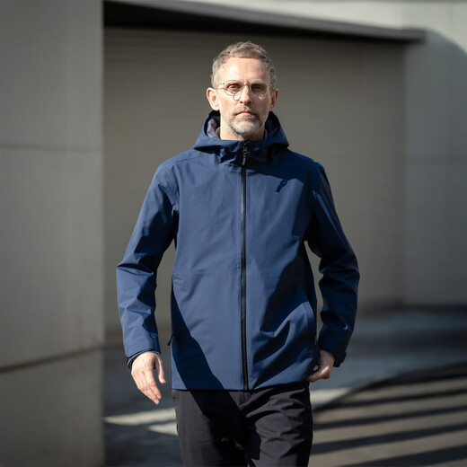 CARE OF LORD Poseidon Spring and Autumn Men's Fully Laminated Outdoor Commuting Hooded Casual Jacket 762301 Extreme Night Black S