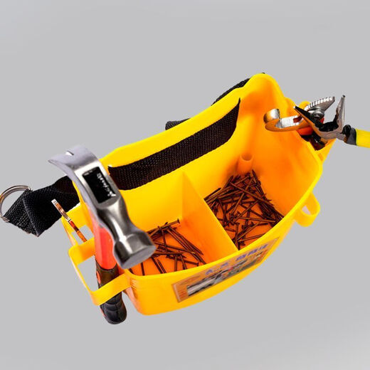 Vinoa plastic woodworking nail box construction site nail bucket waist bag portable tool box double compartment multi-function thickened nail pocket waist box thickened and enlarged single compartment + belt red 1 pack