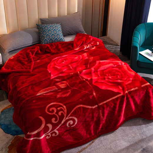 
Antarctic Rasher blanket quilt thickened double velvet blanket single dormitory nap blanket autumn and winter sofa cover blanket wedding blanket 653 Dahong 150X200cm about 3 Jin [Jin equals 0.5 kg]