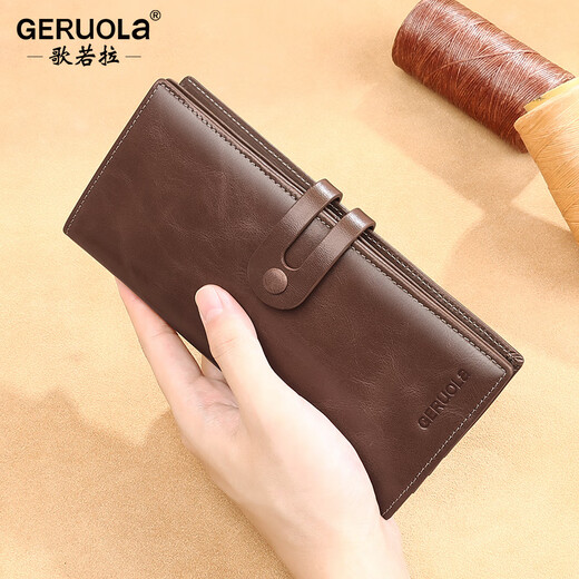 Geruola Herren Brieftasche Langes Leder -Brieftaschen -Karten -Bag -Bag Herren Brieftasche 2025 Neue Brieftasche Herrenbeutel Schwarz