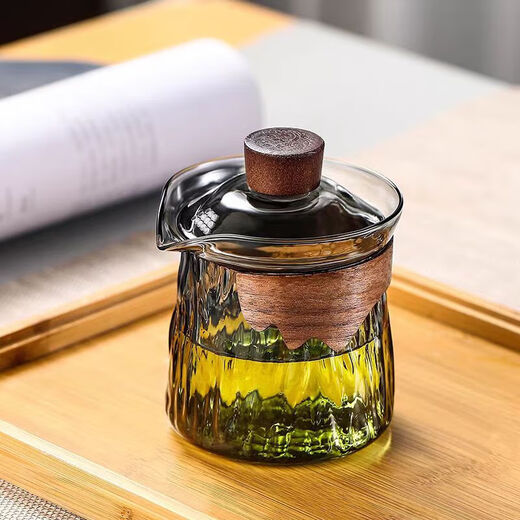 High borosilicate glass transparent anti-scalding teapot for household tea filtering type exquisite small teapot with lid Canghai covered bowl cigarette ash 1 piece 390ml