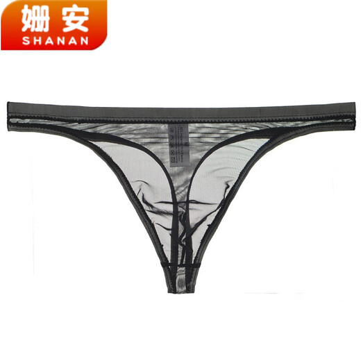 允桐男士裸感透明丁字裤薄款网纱性感内裤情1趣诱1惑透气男青年T裤wy 白色 2XL