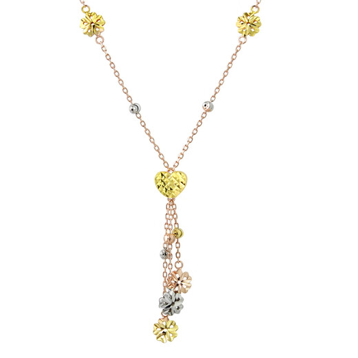 Youshu Necklace Women's 925 Sterling Silver Plated 18K Color Gold Necklace Color Silver Tassel Clavicle Chain Women's Simple Birthday Gift for Girlfriend Gold Color Ordinary Packaging