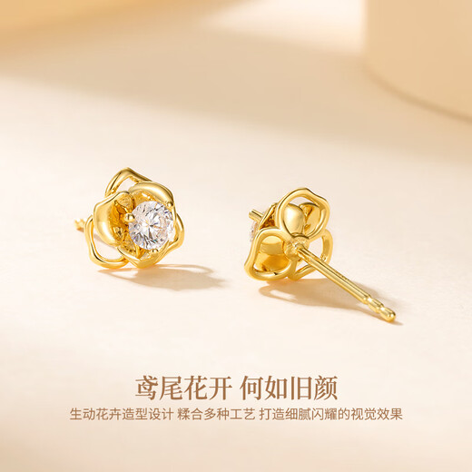 Promise of Love Iris 18K Gold Earrings for Women Colorful Gold Earrings Anniversary Birthday Gift for Girlfriend and Wife