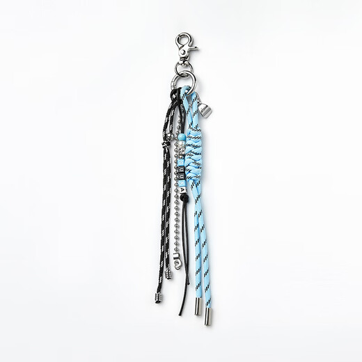 GUUKA (GUUKA) trendy and exquisite rope tie keychain, niche design 316 stainless steel bag and pants pendant versatile silver