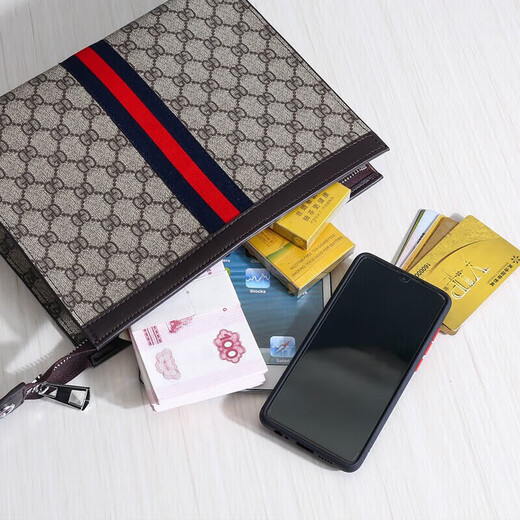 Chi yi Herren Handtasche Herren leichte Luxus Casual Envelope Bag Handheld Bag Herren Reißverschluss Handtasche Chinesisches Geburtstagsgeschenk braun