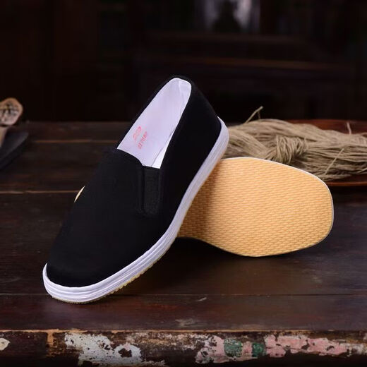 Pure handmade old Beijing hand-laid hemp rope, a thousand-layer sole for spring and summer men and women's traditional breathable rural cloth shoes corduroy handmade sole [stripe] 42
