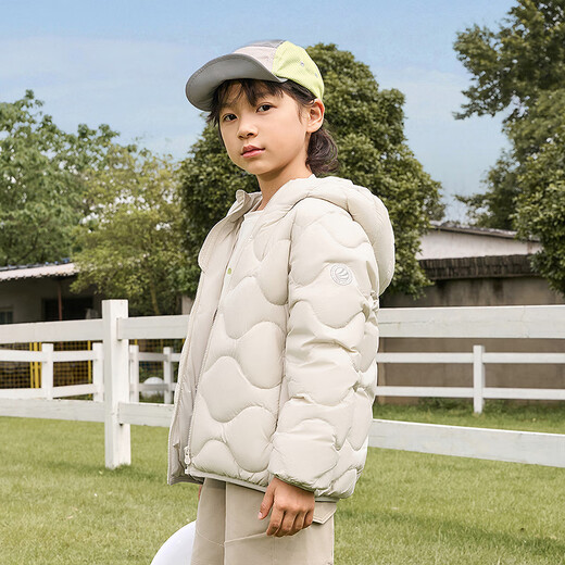 BOSIDENG's 25-year new lightweight down jacket for boys and girls 5A antibacterial gourd pattern lightweight hooded jacket T250135500 Store manager recommended oatmeal color 7185 165 /84A about 155-165cm 54kg