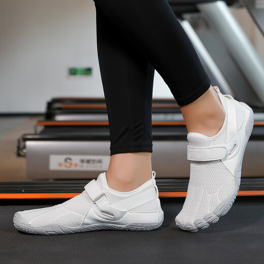 McCannon Indoor Fitness Shoes Women's Shock Absorbing Silent Rope Jumping Shoes Squat Deadlift Training Shoes Men's Soft Soled Yoga Pilates Shoes Pink 36