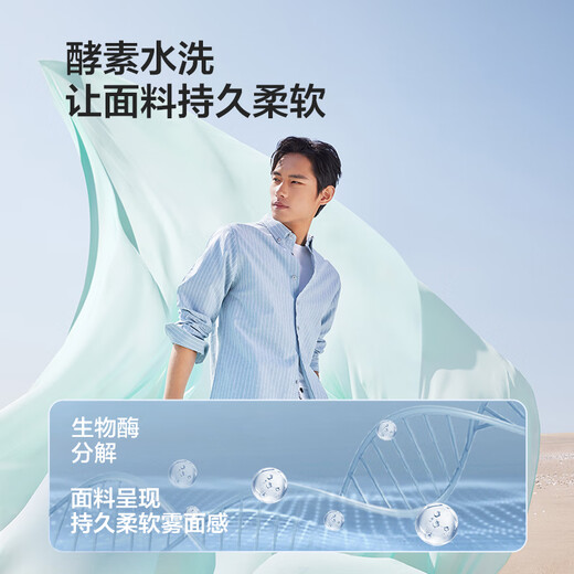 Hodo long-sleeved shirt for men pure cotton business casual men's striped Oxford shirt for men