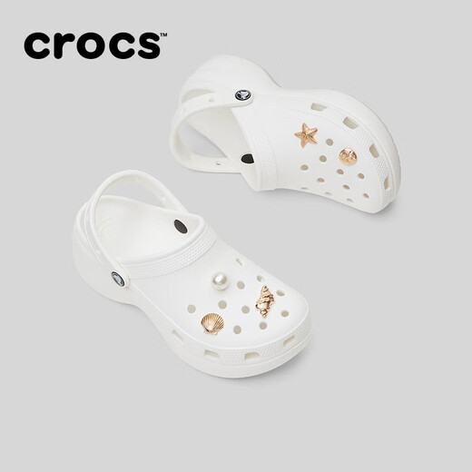 卡骆驰crocs经典云朵老爹鞋洞洞鞋时尚百搭女鞋拖鞋一脚蹬|206750 白色-100(含智必星) 38 (240mm)