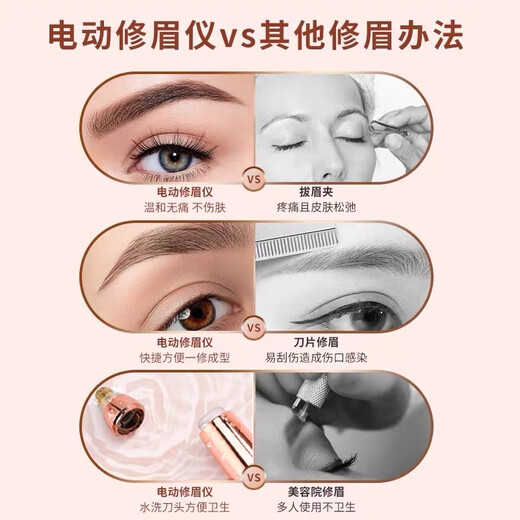 Mu Yunyao Qu Ju's Electric Eyebrow Trimmer, Automatic Eyebrow Trimmer, Eyebrow Pen Trimmer, Special Eyebrow Trimmer for Men and Women, Battery Life-Platinum Rechargeable Model