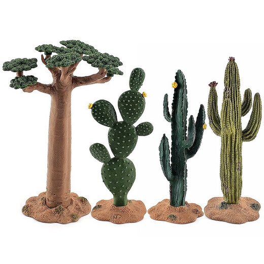 仿真桌面微观沙盘植物仙人掌模型沙漠绿植猴面包树圆形瓣仙人掌 T15253草绿仙人掌  60g