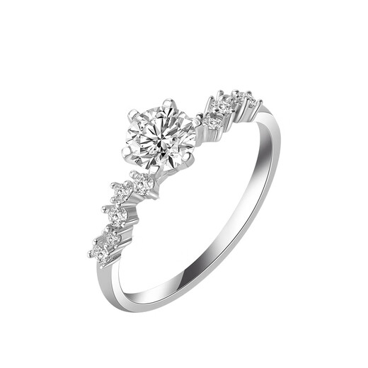 Pt950 platinum star dream moissanite diamond ring for women light luxury high-end 18 platinum gold proposal wedding gift light luxury star dream ring 0.5 carat open