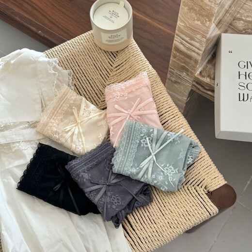 Yishimao französischer Satin, sexy Spitzen-Mesh-Unterwäsche für Damen, hautfreundlicher Maulbeerseide-Unterteil, Sommer, dünner Abschnitt für junge Damen, Y3883-Grün + Hautfarbe + Rosa + Lila, M geeignet für 80–100 Jin Jin entspricht 0,5 kg