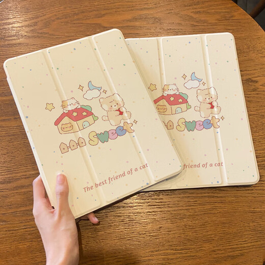 Applicable protective cover 5 cute puppy 2025 new 10th generation three-fold 11 all-inclusive 8/9 transparent transparent [P6231 little kitten] three-fold + pen slot iPad2022 (10.9 inches) 10th generation