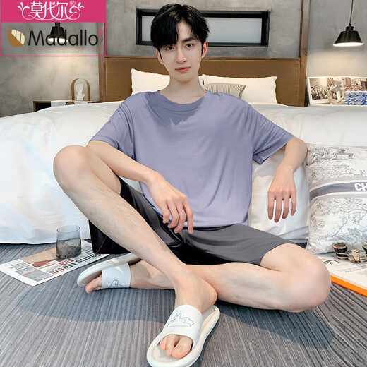 
Modal summer pajamas for men short-sleeved modal thin style for teenagers who are ice silk in summer can wear home clothes suits outside. Cool Modal ~ 3570 XL men (suggested height 175, weight 1