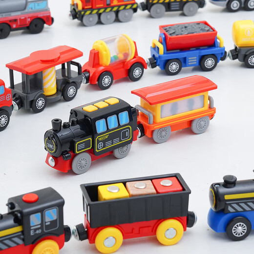 Leku peut connecter Thomas Magnetic Alloy Electric Small Locomotive Children's Toy Gordon Car Collection rouge avec le modèle de conducteur Locomotive