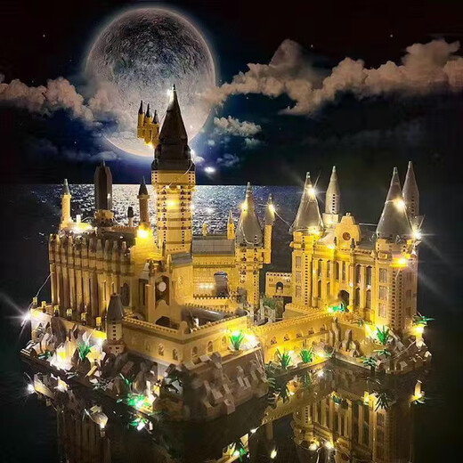 Senkedo kompatible Bausteine Hogwarts Castle riesige Harry Potter Erwachsene Schwierigkeitsgrad Assemblierung Spielzeug Hogwarts 16886+Acrylbeleuchtungsinstrumente