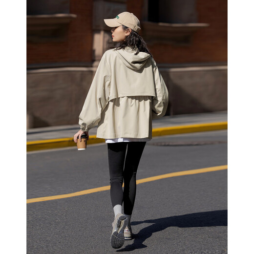 Demana [Informelles College] Frühlings- und Herbst -Intelligenz Einfacher Stil mit Kapuze mit Zipper -Trenchcoat Lose Silhouette versteckter weiblicher Mantel