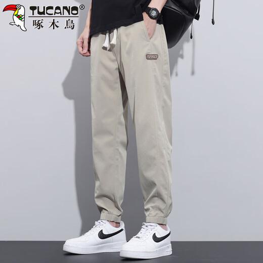 
Woodpecker (TUCANO) pants for men summer casual pants for men ice tow feet sports pants loose trendy Harem men's pants khaki XL