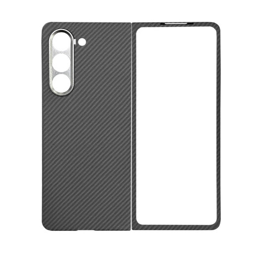 Original quality, suitable for Kevlar mobile phone case, aramid fiber zfold5 protective cover, W25 mobile phone case, new floating woven moon blue-metal frame magnetic back cover, volcanic hole, Samsung Galaxy Z Fold5