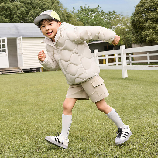BOSIDENG's 25-year new lightweight down jacket for boys and girls 5A antibacterial gourd pattern lightweight hooded jacket T250135500 Store manager recommended oatmeal color 7185 165 /84A about 155-165cm 54kg