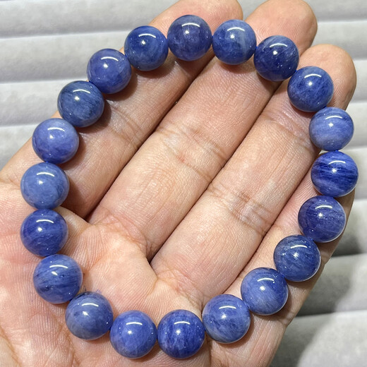 Youshu Natural Tanzanite Ball Beads Bracelet Women's Tanzania Ocean Heart Purple Sapphire Crystal Gemstone Bracelet Jewelry 24647