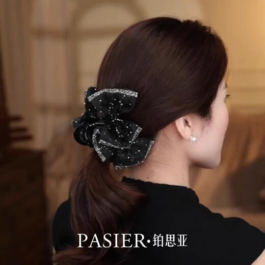Persia Paris Princess Hair Clip Women's 2025 New High-end Bow Shark Clip Temperament Clip Headdress Flashing Star 8cm