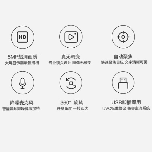 HIKVISION Hikvision computer camera 2K HD wide angle with microphone USB driver-free plug and play external notebook desktop video conferencing live broadcast with goods E15