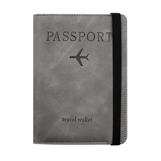 柏潮防盗刷绑带卡包RFID出国护照包套证件夹多功能passport男 黑色 RFID 防扫描