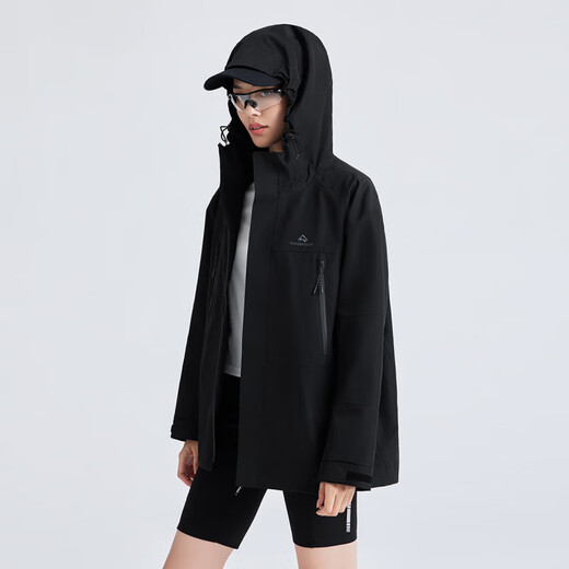 Tuoluzer Outdoor-Sport dreidichte Windbreaker-Jacke für Männer und Frauen im Herbst und Winter loser Windfehler wasserdichte Bergsteigeranzug Wanderung Wasserdichte Jacke apricosenfarbe s