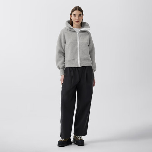 Canada Gans Chilliwack Frauen weißes Label Wolle Wolle Fleece Jacke Bomber Jacke große Gänsejacke 7102W1 1342 Blumengrau Silber Birke M.