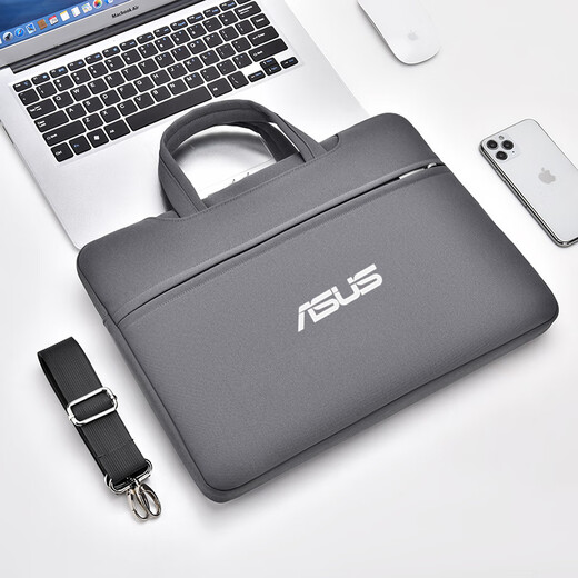 
Asus computer bag suitable for Asus Lingyao 14 laptop bag fearless 14/Pro15/16 shock-proof portable 677 black [white label] 15.6 inches