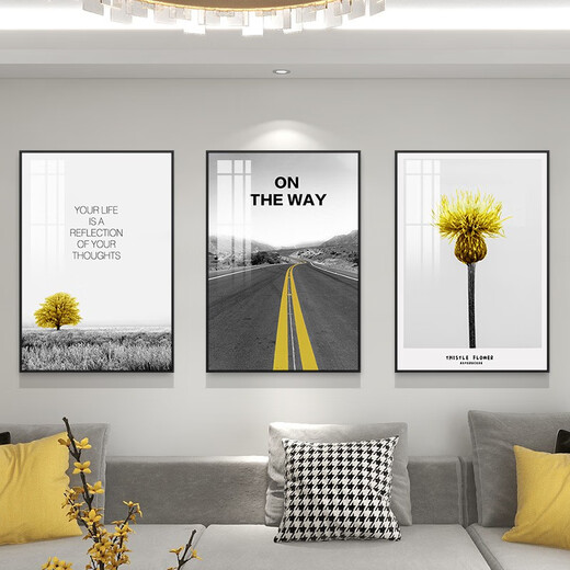 Pinturas de decoración de paisajes simples y hermosas modernas, sofás de la sala de estar Pinturas colgantes de pared, luz de lujo de luz nórdica, TXMG12858 40*60 Adecuado para paredes de aproximadamente 2.5 metros, elegante negro 3 3