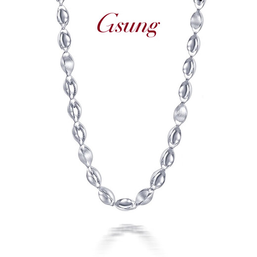 GsunG platinum necklace men's pt950 knight necklace large and bright women's platinum clavicle chain plain chain without treasure chain. Priced by gram, please contact customer service before bidding.