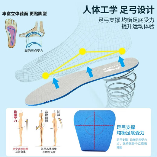 Plantillas de plantillas para hombres y mujeres Absorción de choque deportivo, absorción de sudor, esponja transpirable, alta elástica, entrenamiento militar suave con baloncesto, bádminton de fútbol, gris/azul a prueba de olores [suave y cómodo/cutable] 43-trajes para 270 mm de longitud del pie 270 mm