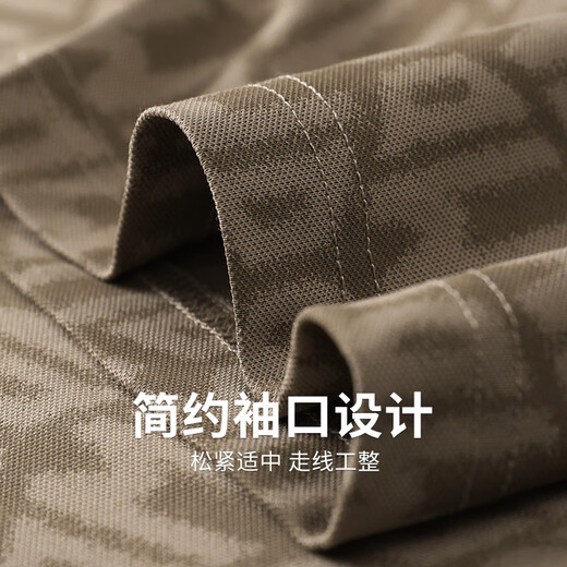 与狼共舞【满身印花】含桑蚕丝短袖T恤2025夏季新款圆领抗菌凉感上衣6035 卡其701 L (175)