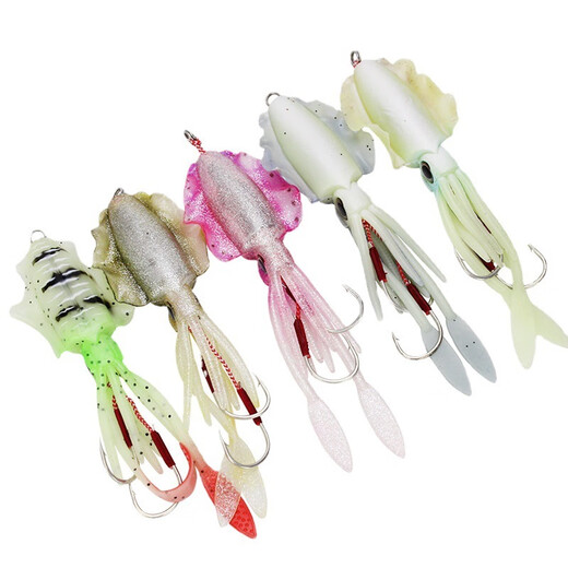 OEMG Cebo de pulpo de plomo con cebo de calamar de doble gancho 15 cm60g Barco de pesca en mar Bait de pesca simulada cebo falso de aguas suaves A1047# plomo 15 cm Cebo de pulpo