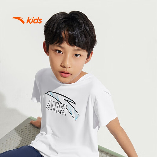 Anta children's T-shirt boys' short-sleeved quick-drying summer sports T-shirt girls running short-sleeved T-shirt A52527116