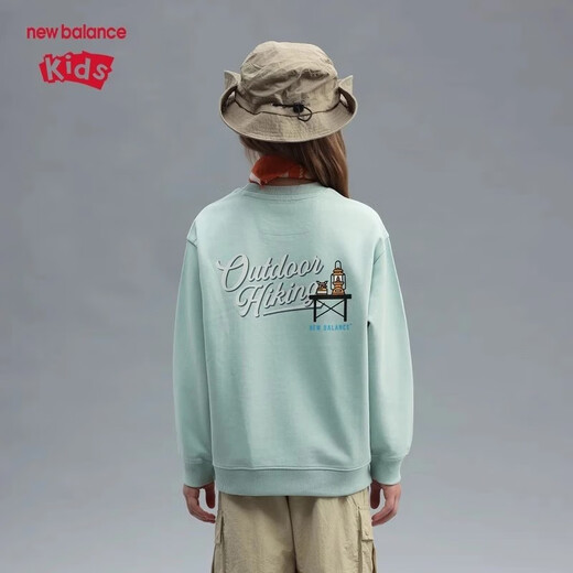 newbalance nb children's clothing 25 years spring new style men's and women's versatile casual sports round neck pullover sweatshirt 7ZF12053 7ZF12053-KH 140 cm