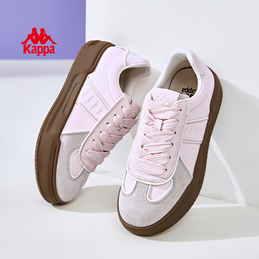 KAPPA women's shoes pink thick sole German training shoes for women 2025 summer breathable versatile board shoes for women casual sports shoes for women milk tea powder 37